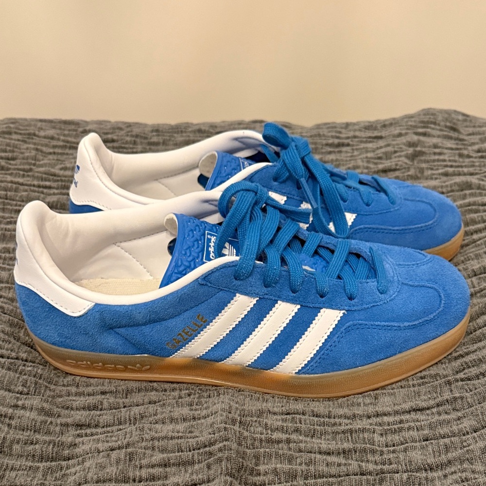 Adidas Gazelle Blue and White Men's Sneakers.